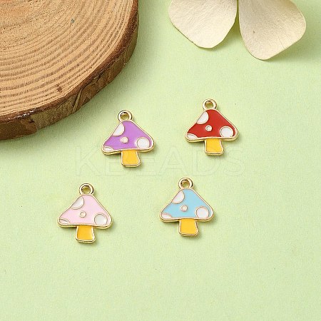 20Pcs 4 Colors Autumn Theme Alloy Enamel Charms ENAM-YW0003-40-1