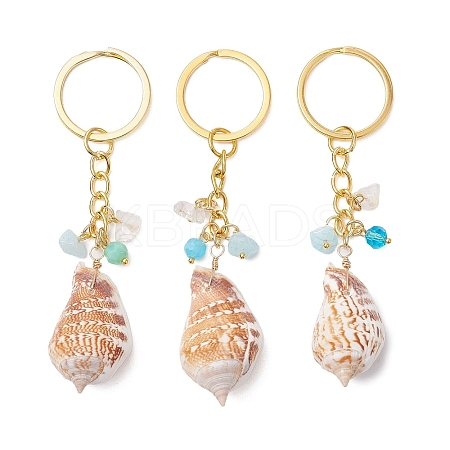 Natural Shell Pendant Keychains KEYC-JKC01094-04-1