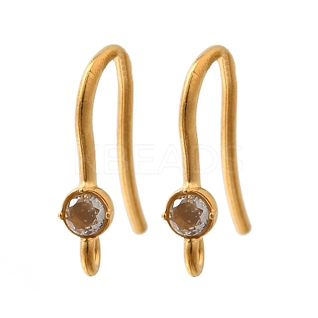 304 Stainless Steel Rhinestone Earring Hooks LS-STAS-D310-01G-04-1