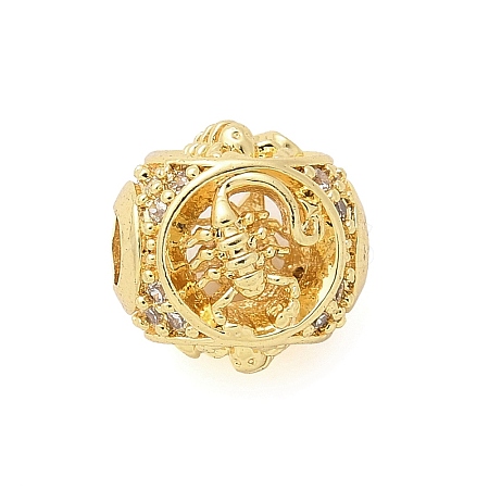 Brass Micro Pave Cubic Zirconia Beads KK-Z095-04G-08-1