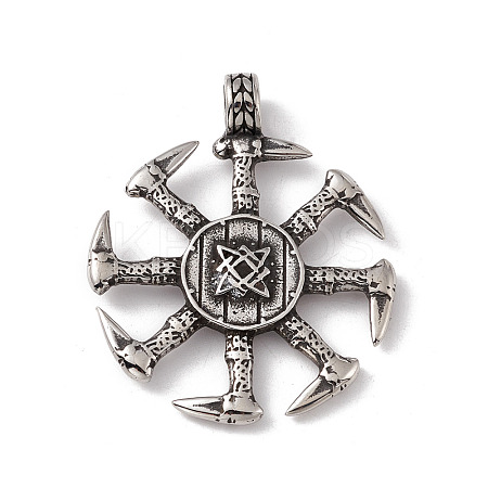 304 Stainless Steel Runa Eslavo Kolovrat Symbol Pendants STAS-G267-02AS-1