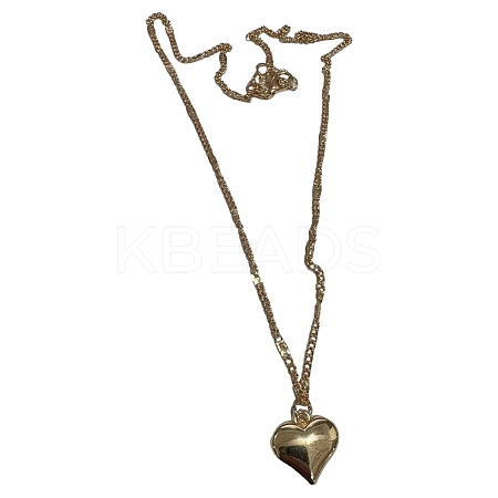 Alloy Heart Pendant Figaro Chain Necklaces for Women WG28BBE-01-1