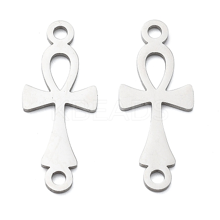 304 Stainless Steel Religion Ankh Cross Links Connector Charms LS-STAS-S153-01P-1