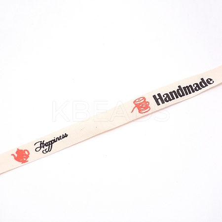 Polycotton(Polyester Cotton) Ribbon OCOR-WH0064-35D-1