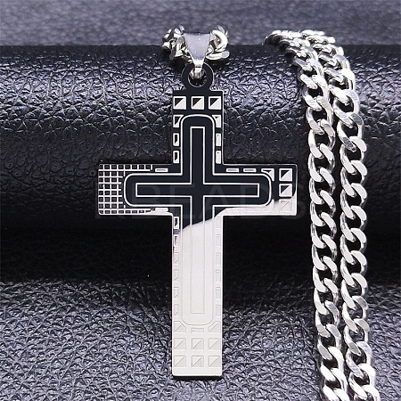 304 Stainless Steel Cross Pendant Necklaces YH0814-2-1