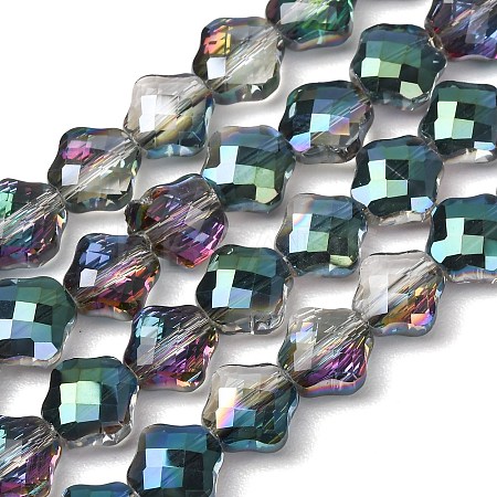 Electroplate Transparent Glass Beads Strands GL-CBA7A17-02A-13-1