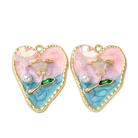 Alloy Enamel Pendants ENAM-B028-40KCG-1