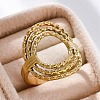 Oval 304 Stainless Steel Open Cuff Rings for Women RJEW-F174-05G-4