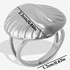 Oval 304 Stainless Steel Fashion Cuff Open Ring for Women OQ8393-1-1
