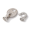 Coffee Bean Rack Plating Brass Micro Pave Clear Cubic Zirconia Fold Over Clasps KK-A225-10P-2