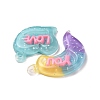 Gradient Color Translucent Resin Pendants RESI-G048-01B-3