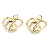Brass Micro Pave Colorful Cubic Zirconia Pendants ZIRC-N039-191-NF-3