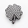 Brass Micro Pave Cubic Zirconia Slide Charms ZIRC-G147-12-NR-2