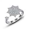 Cubic Zirconia Rotating Open Cuff Ring MATO-PW0001-061P-12-1