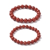2Pcs 2 Styles Natural Red Jasper Beads Bracelets BJEW-JB12200-2