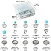 DIY Adjustable Oval/Half Round Synthetic Turquoise & Stainless Steel & Iron Finger Rings Making Kits DIY-FS0006-13-4