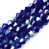 AB Color Plated Transparent Glass Beads Strands GLAA-G127-01-02O-1