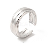 Non-Tarnish 304 Stainless Steel Lined Open Cuff Ring for Women RJEW-E063-29P-1