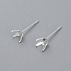304 Stainless Steel Prong Earring Settings STAS-O098-06S-03-1