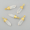 Natural Quartz Crystal Pointed Pendants X-G-G902-A12-1