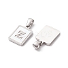 304 Stainless Steel Pave Shell Pendants STAS-G327-01P-Z-2