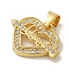 Rack Plating Brass Micro Pave Clear Cubic Zirconia Pendants KK-P267-11A-G-2