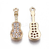 Brass Micro Pave Clear Cubic Zirconia Pendants X-KK-S359-113-RS-2