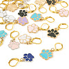20Pcs 10 Colors Paw Print Alloy Enamel Pendant Locking Stitch Markers HJEW-TAC0097-3