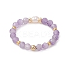 Natural Cultured Freshwater Pearl and Gemstone Finger Rings RJEW-JR00970-5