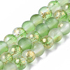 Frosted Spray Painted Glass Beads Strands LS-GLAA-N035-03A-C02-1