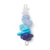 6Pcs Mixed Gemstone Chip Beaded Connector Charms Set PALLOY-JF02770-02-3