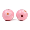 Printed Wood European Beads WOOD-G029-07E-2