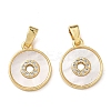 Brass Micro Pave Cubic Zirconia Pendants KK-P334-26G-1