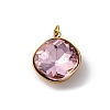 316 Stainless Steel Faceted Glass Pendants STAS-K258-47G-05-1