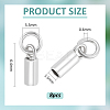 8Pcs Rhodium Plated Sterling Silver Cord Ends FIND-BC0014-09A-2