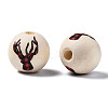 Unfinished Natural Wood European Beads WOOD-S057-033-4