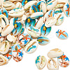80Pcs Printed Natural Cowrie Shell Beads BSHE-LT0001-02-7