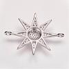 Brass Micro Pave Cubic Zirconia Links ZIRC-P049-17P-2