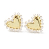 Heart Rack Plating Brass Stud Earrings for Women LS-EJEW-K245-13G-1