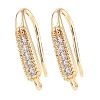 Brass Micro Pave Clear Cubic Zirconia Earring Hooks KK-U008-06G-1