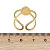 Oval 304 Stainless Steel Enamel Cuff Rings for Women RJEW-G355-03G-02-5