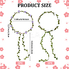2Pcs 2 Colors Polyester Artificial Rose Garland Headbands Hair Vine AJEW-CP0008-26D-2