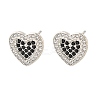 Brass Micro Pave Cubic Zirconia Stud Earrings for Women EJEW-G428-11P-01-4