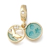 Rack Plating Alloy Enamel European Dangle Charms PALLOY-A009-20G-1