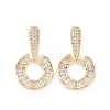 Cubic Zirconia Donut Dangle Stud Earrings EJEW-P224-15G-01-1