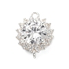 925 Sterling Silver Clear Cubic Zirconia Connector Charms STER-U009-02S-1