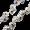 Transparent Electroplated Glass Beads Strands GLAA-G104-02C-3