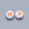 Craft Acrylic Horizontal Hole Letter Beads SACR-S201-11W-2