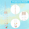 Flower Round Glass Beads Tassel Hanging Suncatchers for Window Garden Outdoor Decoration HJEW-WH20020-007C-5