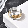 Adjustable 304 Stainless Steel Cuff Rings for Women RJEW-B150-01GP-02-1